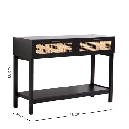Casa Decor Tulum Rattan Console Table Entry Table Storage Hallway Wood-Tables-PEROZ Accessories
