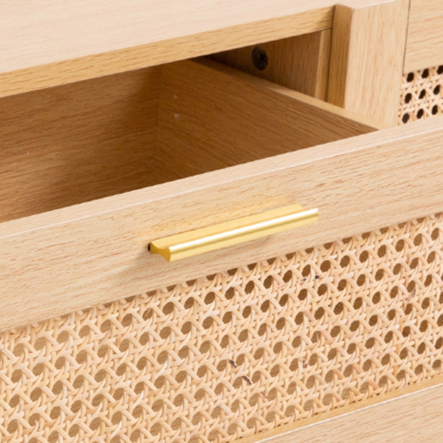 Casa Decor Santiago Rattan Console Table Entry Table Storage Hallway Wood-Tables-PEROZ Accessories