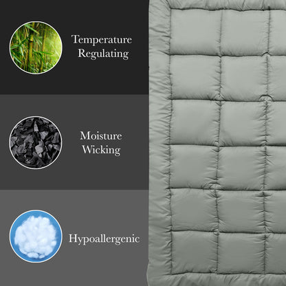 Royal Comfort Bamboo Blend Topper 800GSM 45cm Skirt Luxury Bedding-Bedding-PEROZ Accessories