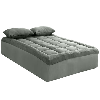 Royal Comfort Bamboo Blend Topper 800GSM 45cm Skirt Luxury Bedding-Bedding-PEROZ Accessories