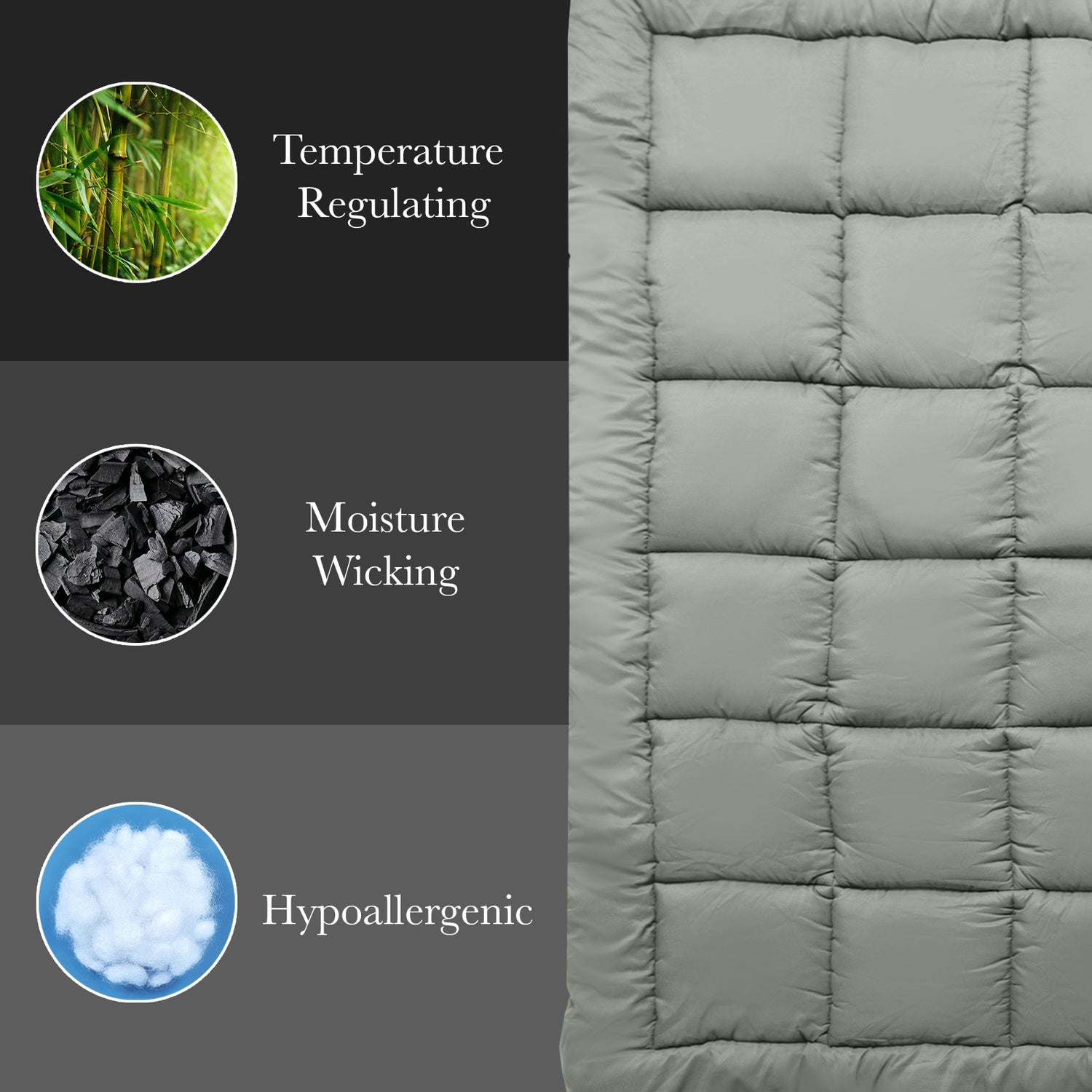 Royal Comfort Bamboo Blend Topper 800GSM 45cm Skirt Luxury Bedding-Bedding-PEROZ Accessories