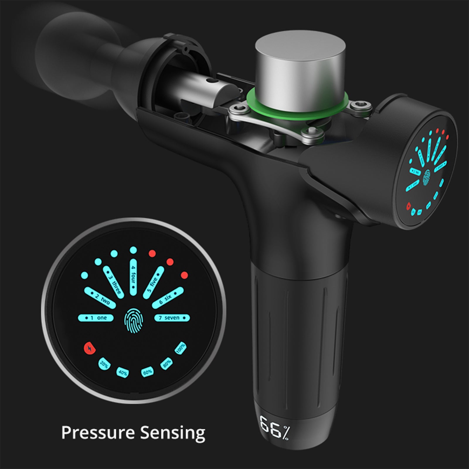FitSmart Chiro Pro Vibration Massage Device 7 Levels 8 Heads LED Screen Portable-Massagers-PEROZ Accessories