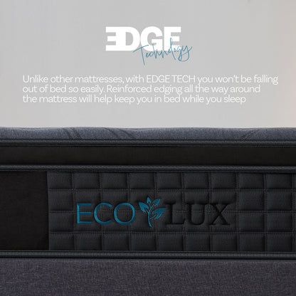 Eco Lux Edge Support Euro Top 7-Zone Pocket Spring Mattress Plush Medium Firm-Mattresses &amp; Futons-PEROZ Accessories