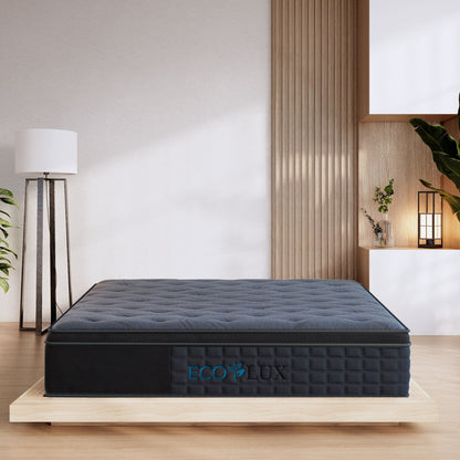 Eco Lux Edge Support Euro Top 7-Zone Pocket Spring Mattress Plush Medium Firm-Mattresses &amp; Futons-PEROZ Accessories