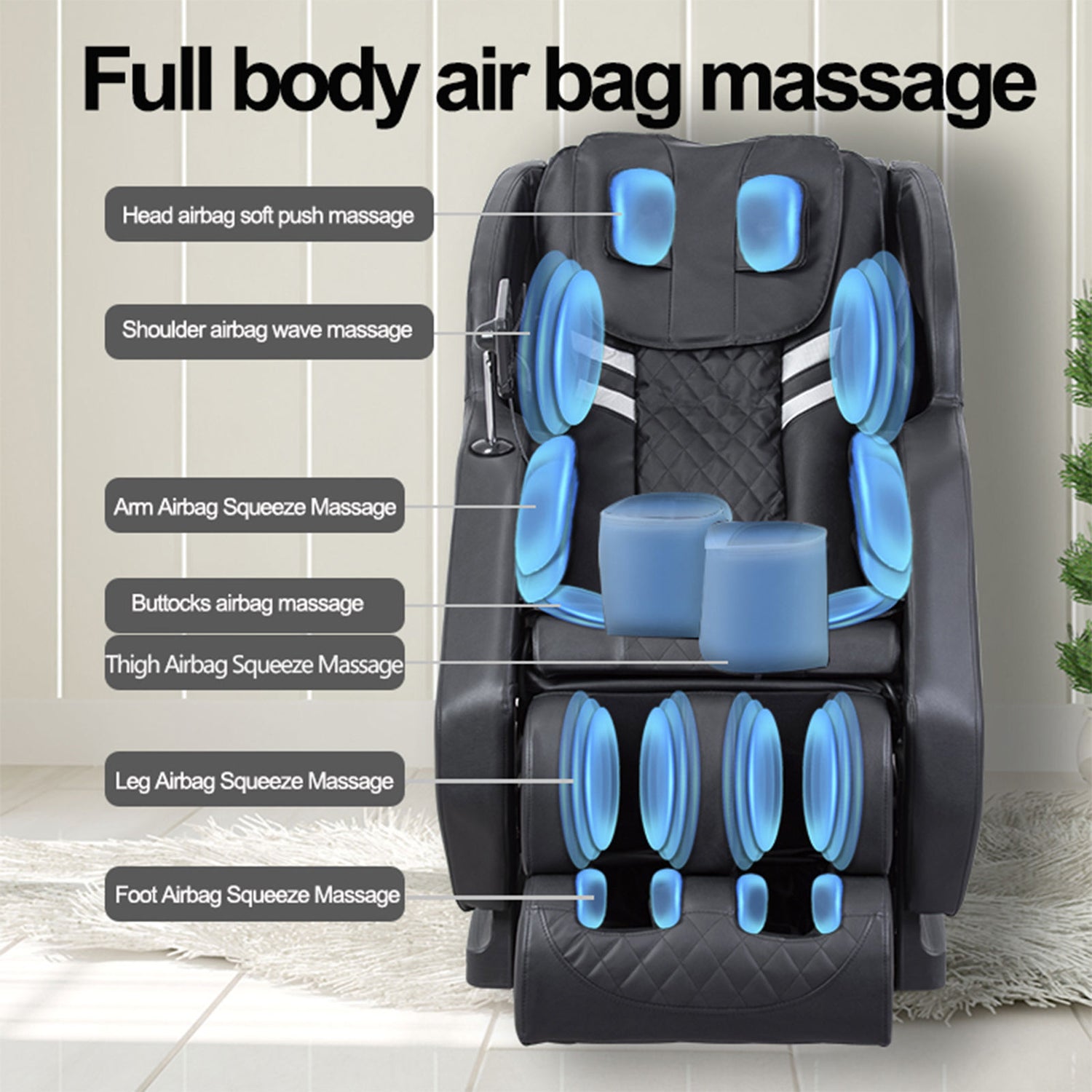 TheraZone Electric Massage Chair Full Body Zero Gravity With Shiatsu Recliner-Massagers-PEROZ Accessories
