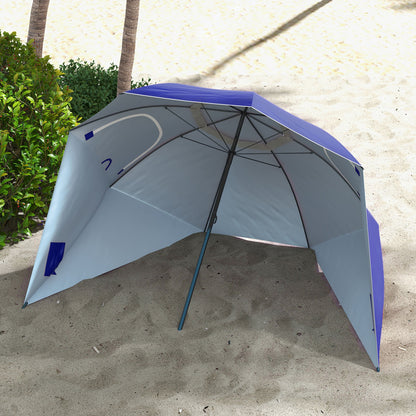 Havana Outdoors Beach Umbrella Tent 2.4M Outdoor Garden Beach Portable Shade-Outdoor Umbrellas-PEROZ Accessories
