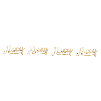 Breakd and Butter Napkin Rings - Merry - - 4 Pack-Decorations-PEROZ Accessories