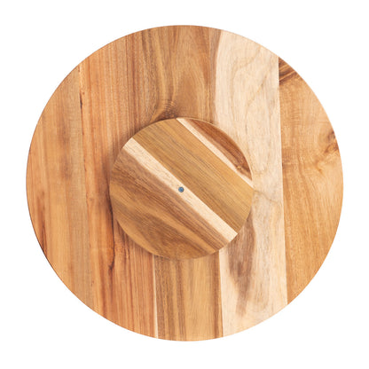 Bread and Butter 18 Inch Wooden Lazy Susan Tray - Wood Snowflake-Decorations-PEROZ Accessories