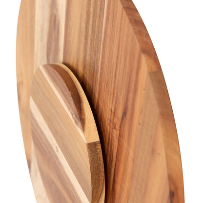 Bread and Butter 18 Inch Wooden Lazy Susan Tray - Wood Snowflake-Decorations-PEROZ Accessories
