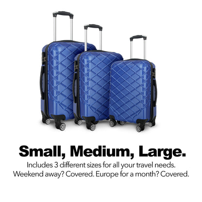 Milano Decor Luxury Travel Luggage Set ABS Hard Case Durable Lightweight-Luggage-PEROZ Accessories