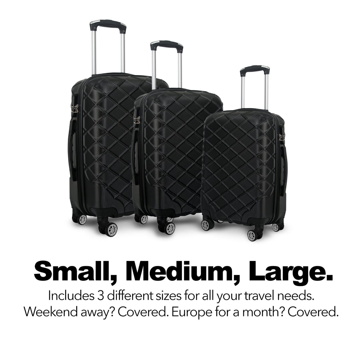 Milano Decor Luxury Travel Luggage Set ABS Hard Case Durable Lightweight-Luggage-PEROZ Accessories