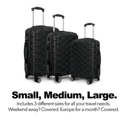 Milano Decor Luxury Travel Luggage Set ABS Hard Case Durable Lightweight-Luggage-PEROZ Accessories