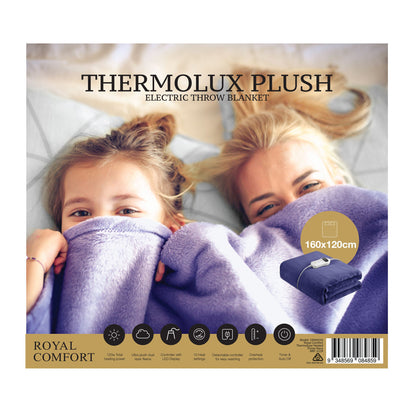 Royal Comfort Thermolux Heated Electric Fleece Throw-Heating &amp; Cooling-PEROZ Accessories
