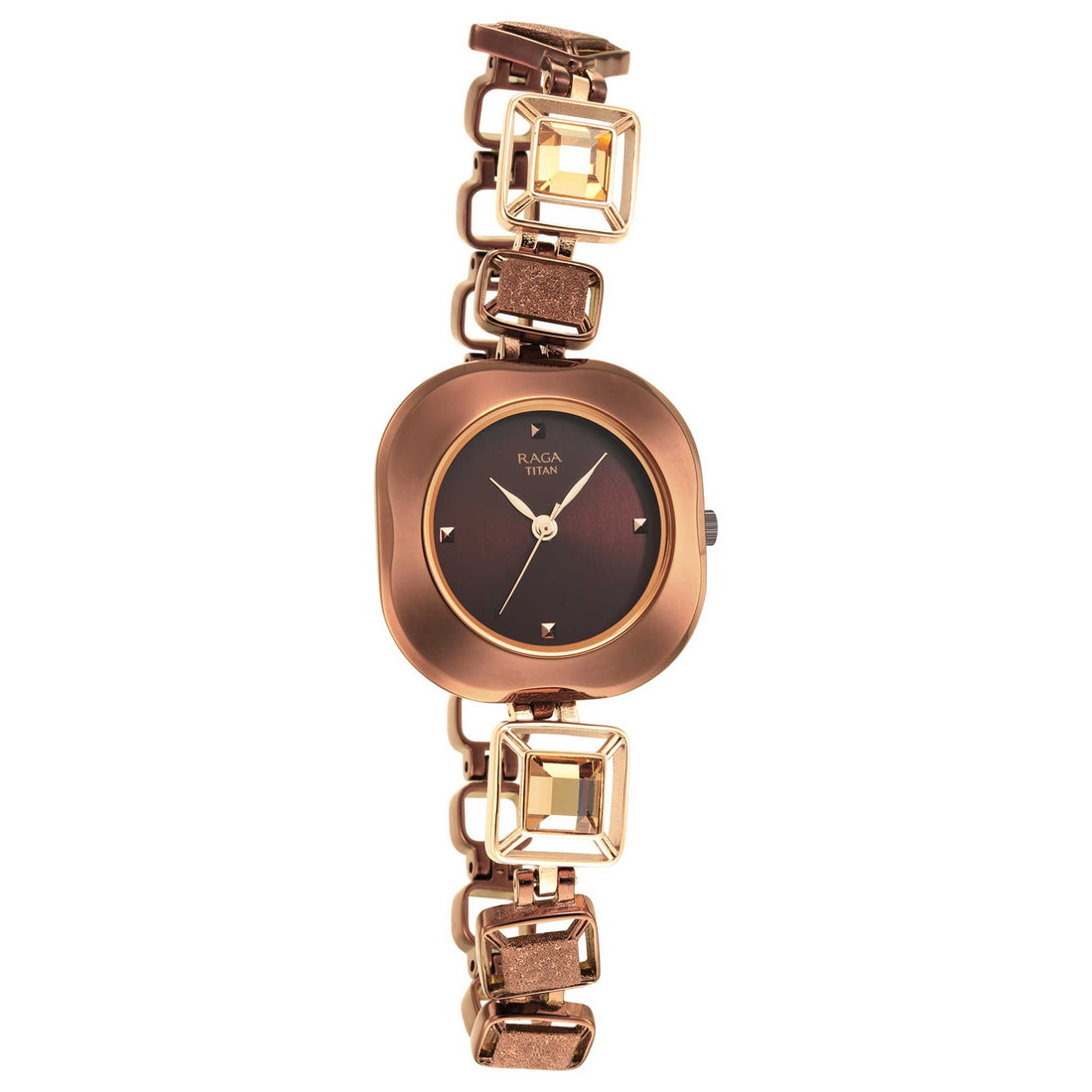 Titan Raga Love All Brown Dial Analogue Metal Strap watch for WoMen-PEROZ Accessories