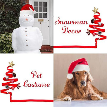 10Pack Christmas Santa Hats for Adults - Extra Thicken Velvet Santa Claus Hats for Women Men Fluffy Plush Xmas Hats Christmas Party Supplies New Year&
