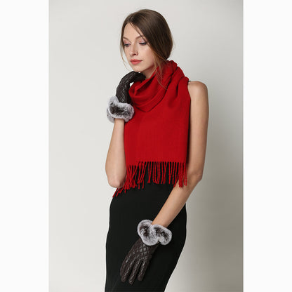 Ugg Cashmere &amp; Wool Scarf Tomato-Scarves-PEROZ Accessories