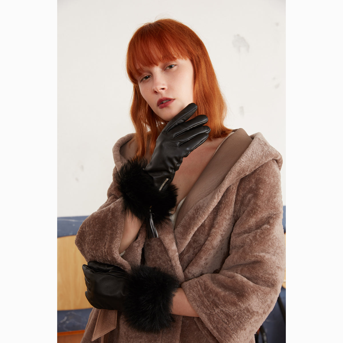 Ugg Gianna Touch Screen Fur Glove-Gloves-PEROZ Accessories