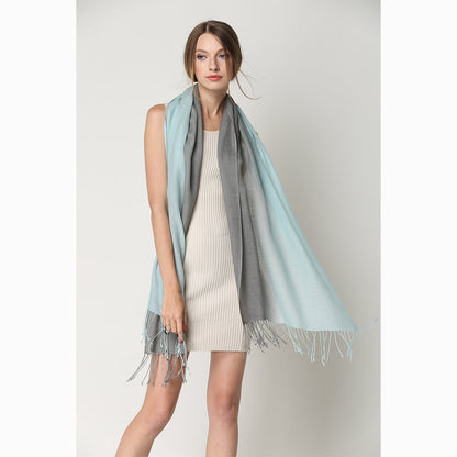 Ugg 100% Merino Wool Tie Dye Scarf Aqua and Grey-Scarves-PEROZ Accessories