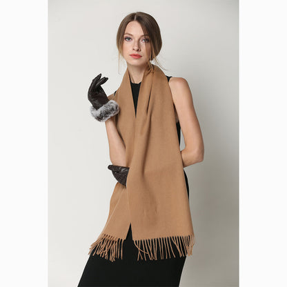 Ugg Cashmere &amp; Wool Scarf Camel-Scarves-PEROZ Accessories