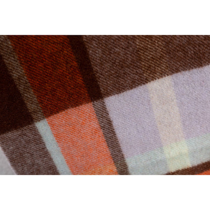 Ugg 100% Wool Scarf Maroon and Light Grey Check-Scarves-PEROZ Accessories