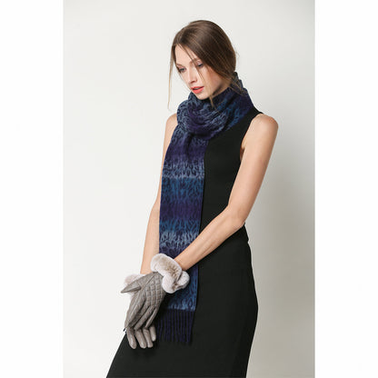 Ugg Cashmere &amp; Wool Scarf Purple and Blue-Scarves-PEROZ Accessories