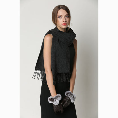 Ugg Cashmere &amp; Wool Scarf Charcoal-Scarves-PEROZ Accessories