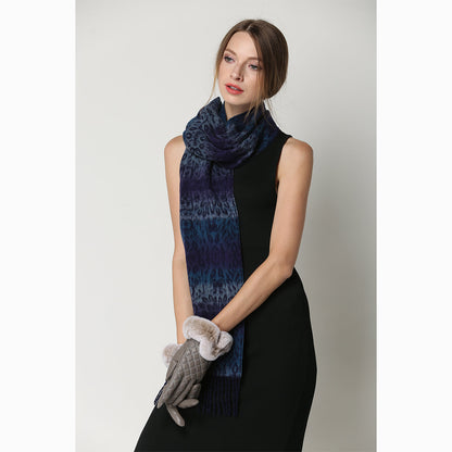 Ugg Cashmere &amp; Wool Scarf Purple and Blue-Scarves-PEROZ Accessories