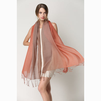 Ugg 100% Merino Wool Tie Dye Scarf Coral and Haze-Scarves-PEROZ Accessories
