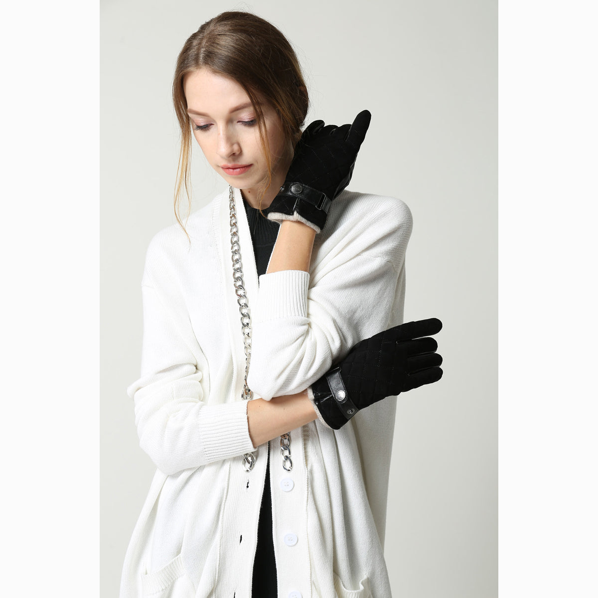 Ugg Ladies Quilted Ts Glove-Gloves-PEROZ Accessories