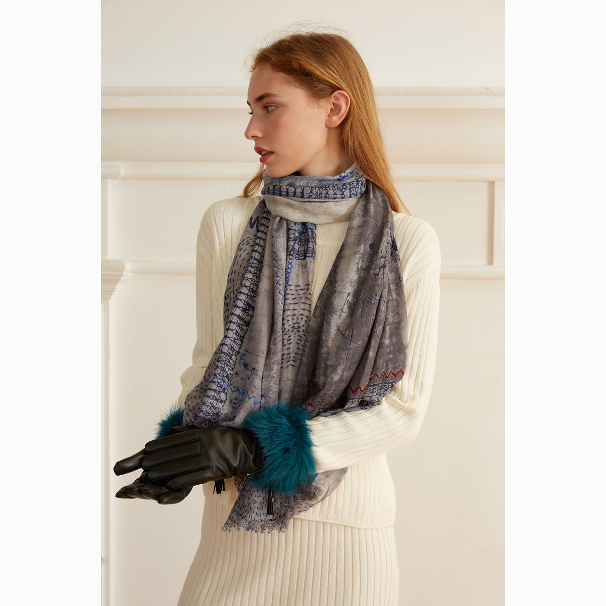 Ugg Gianna Touch Screen Fur Glove-Gloves-PEROZ Accessories