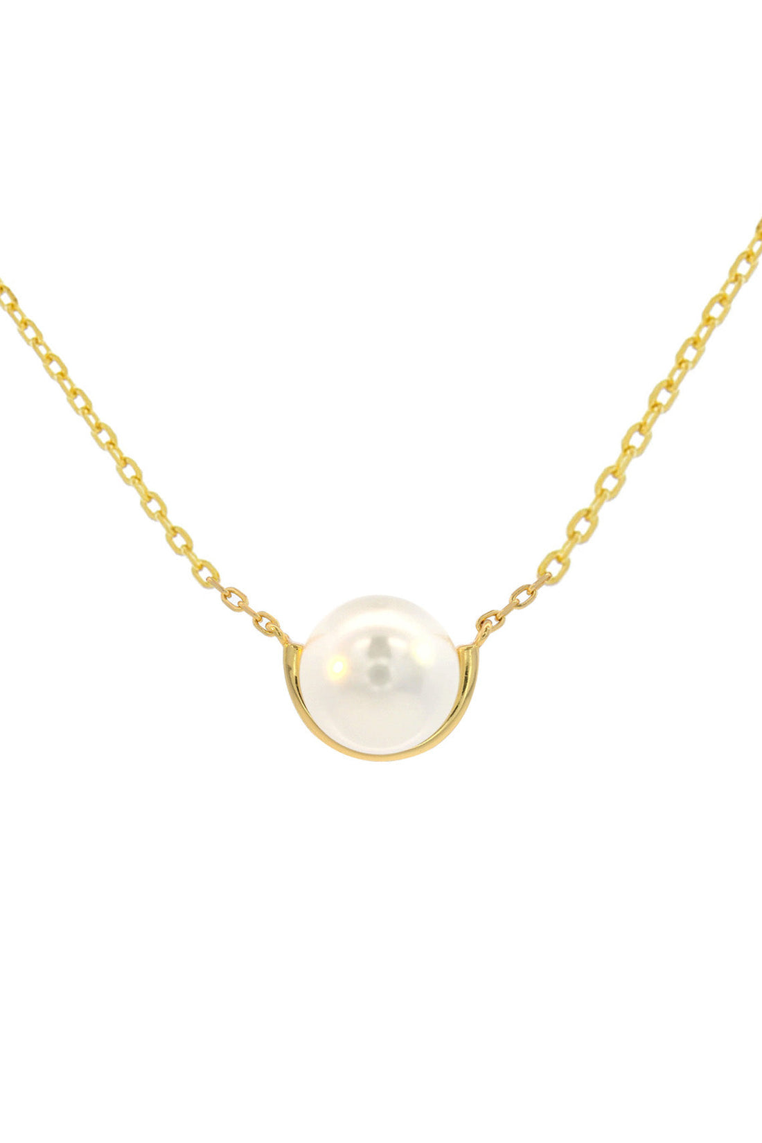 ADAGIO CRESCENT NINE-2-FIVE PEARL NECKLACE GOLD-PEROZ Accessories