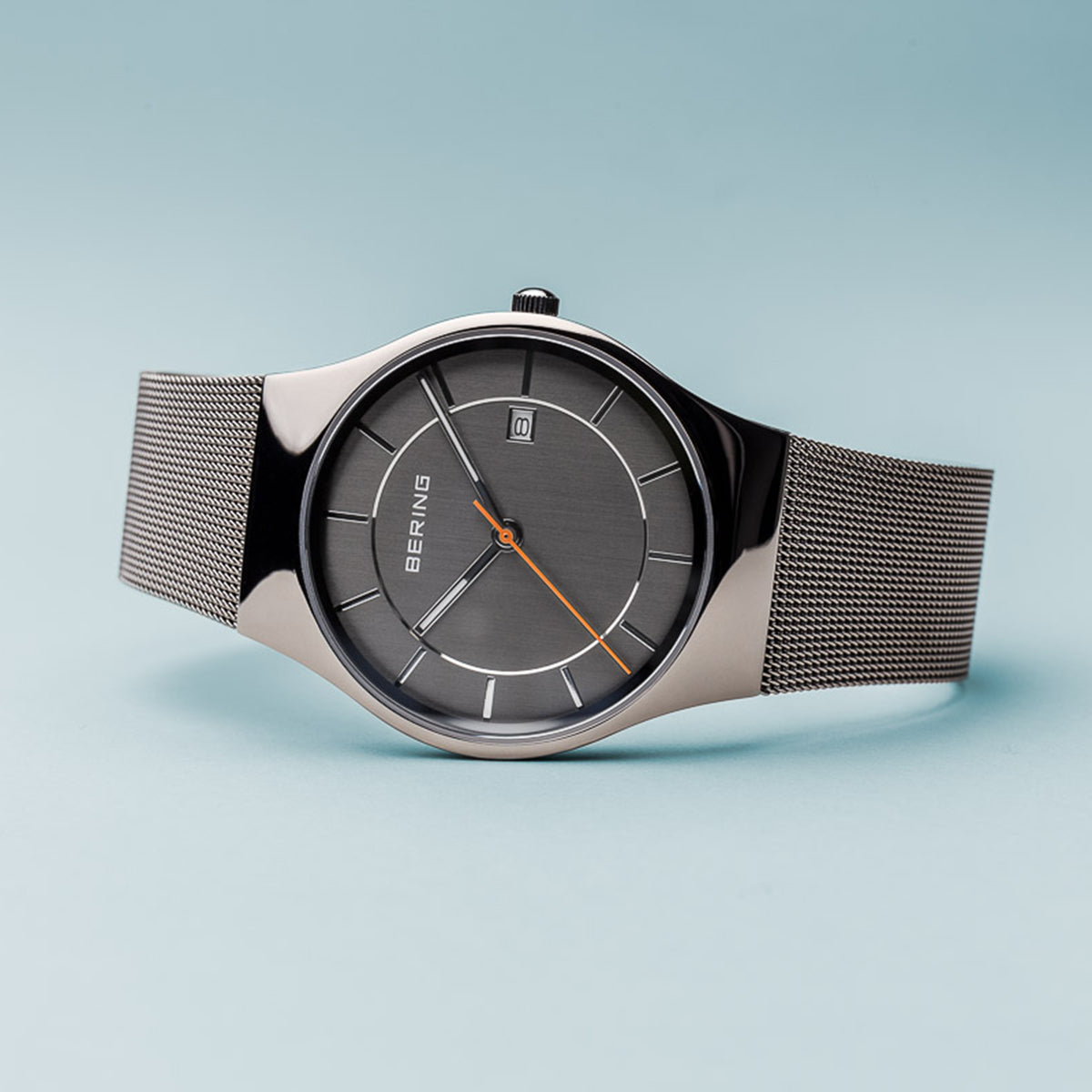 Bering Classic Polished Silver Mesh Watch-PEROZ Accessories