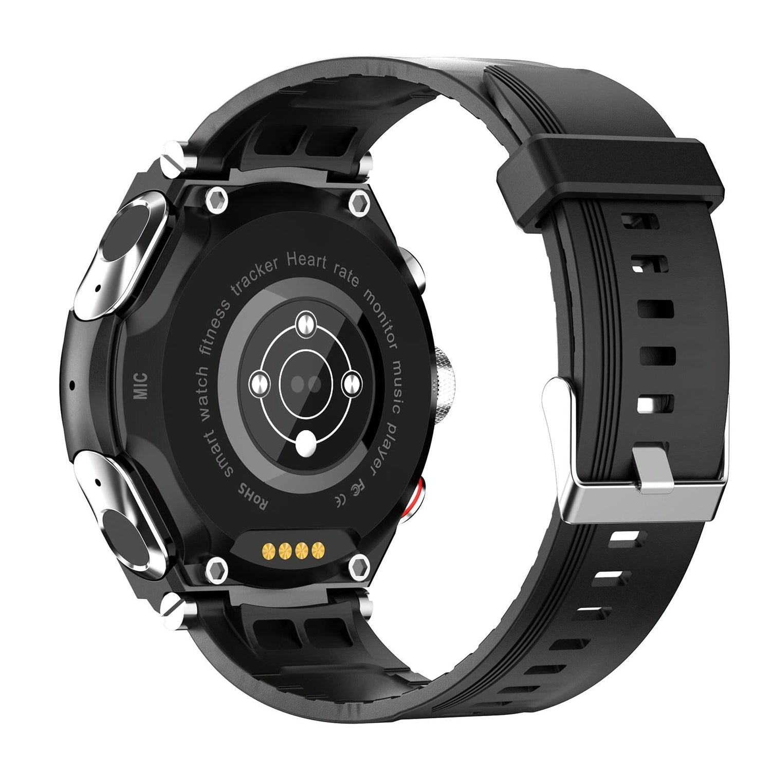 1.28 Inch Ips Touch Screen 2 In 1 Bluetooth Headset Smart Watch Support Heart Rate Monitoring / Bluetooth Music - Black-Smart Watches-PEROZ Accessories