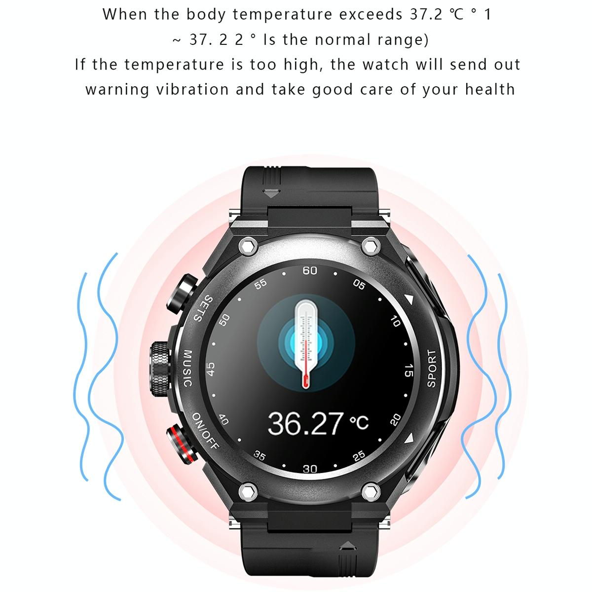 1.28 Inch Ips Touch Screen 2 In 1 Bluetooth Headset Smart Watch Support Heart Rate Monitoring / Bluetooth Music - Silver-Smart Watches-PEROZ Accessories
