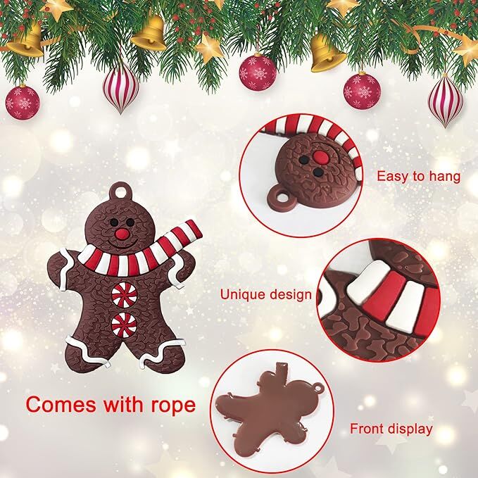 12pcs Christmas Ornaments Cute Snowman Xmas Tree Decorations Santa Claus Plastic Figurines Ornaments with Sugar Cookie House for Christmas Tree Hanging Party DIY Decor 3 Inch Tall-Occasions > Christmas > Christmas Decorations-PEROZ Accessories