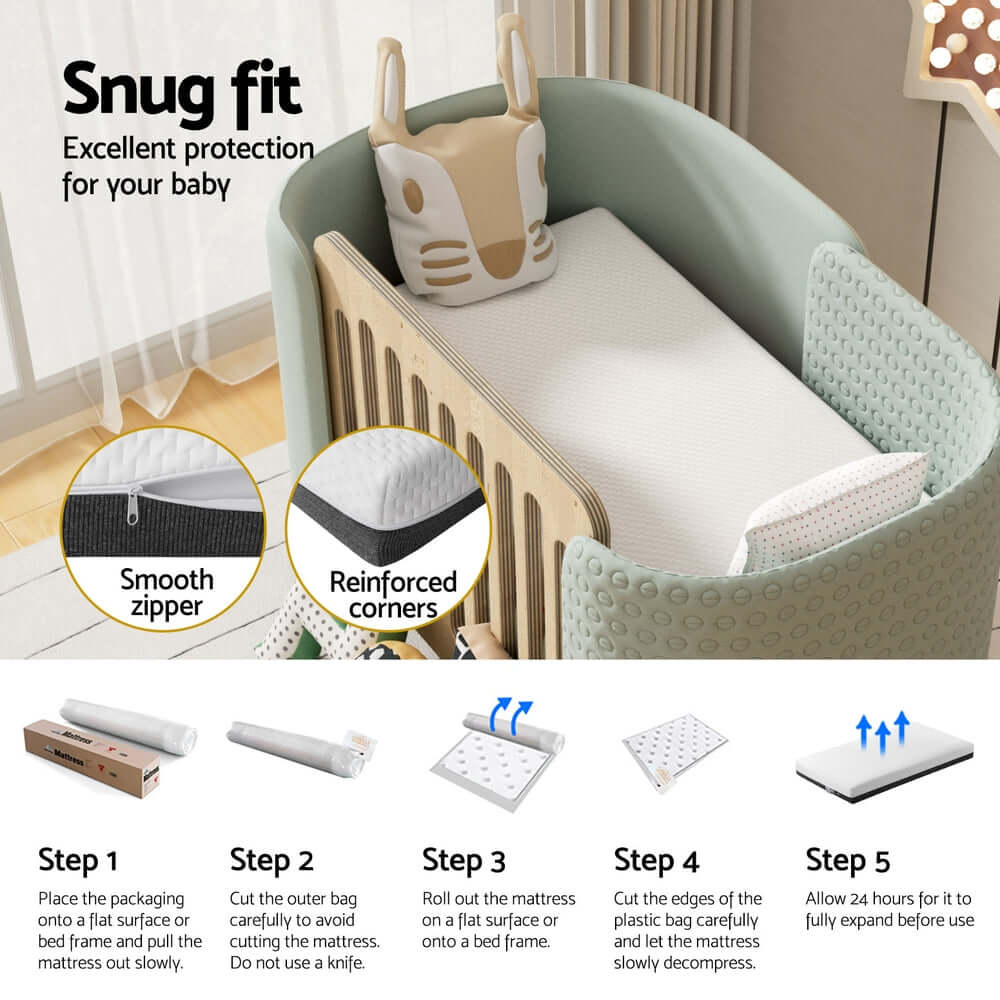 13cm Giselle Baby Cot Mattress Gel Foam-Baby &amp; Kids > Kid&