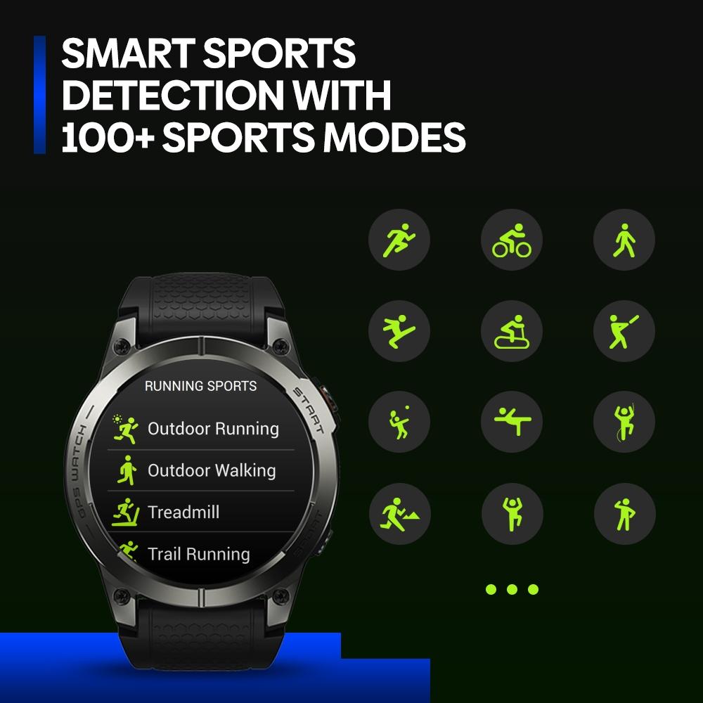 1.43 Inch Amoled Screen Sports Smart Watch Support Bluetooth Call - Black-Smart Watches-PEROZ Accessories