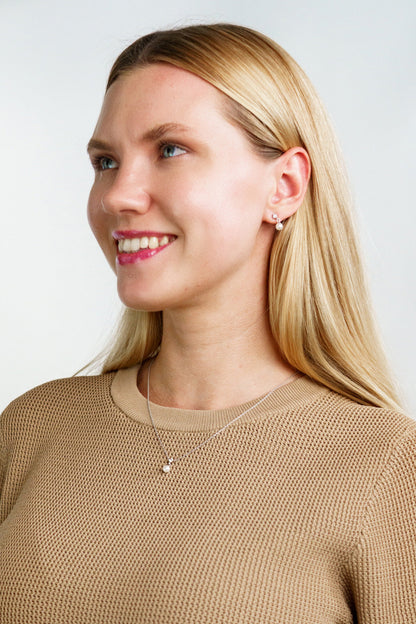 ADAGIO TOUCH OF SPARKLE DANGLE DROP PEARL EARRINGS SILVER-PEROZ Accessories