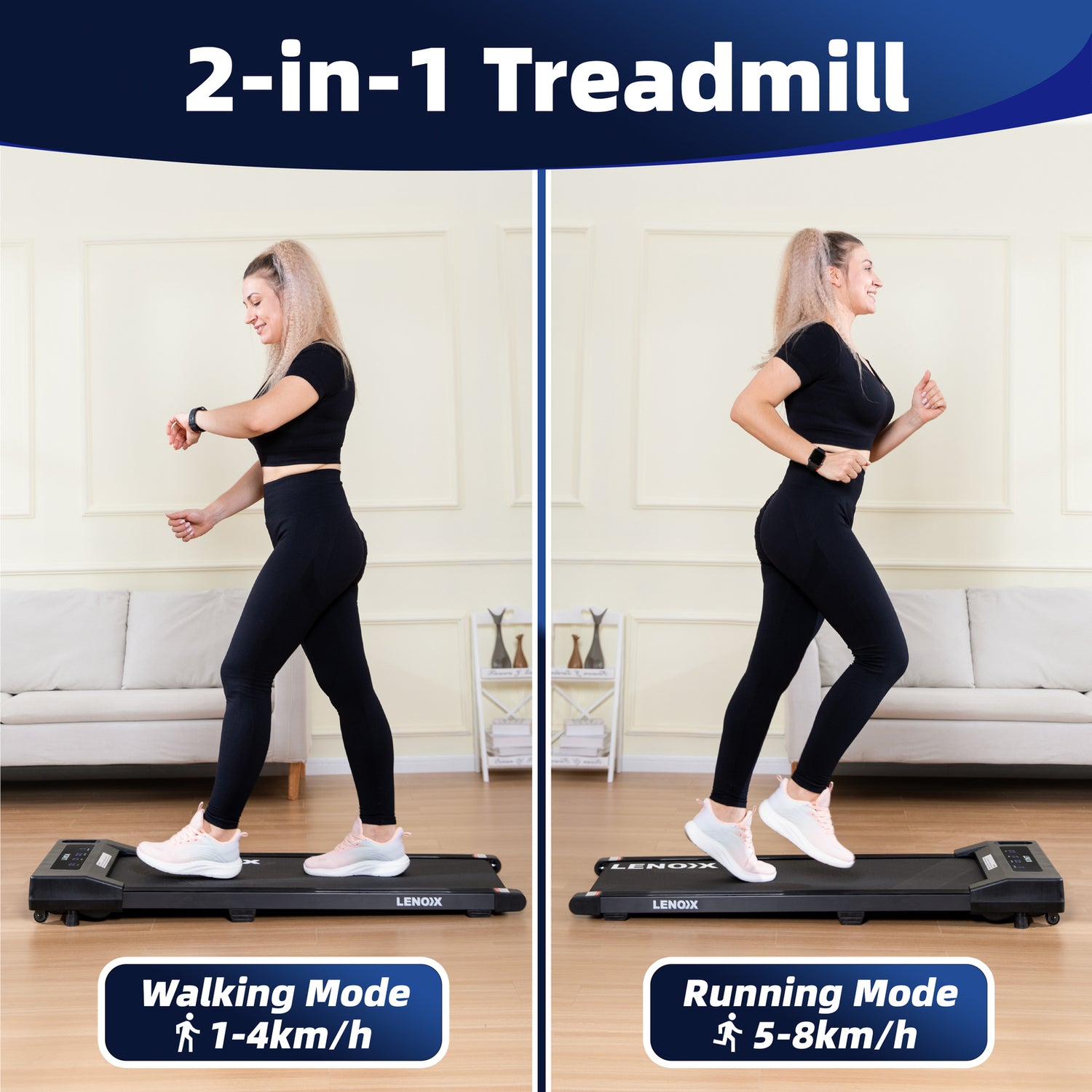 1.5 HP Electric Walking Pad Treadmill with Remote Control and Display Screen-Walking Pad-PEROZ Accessories