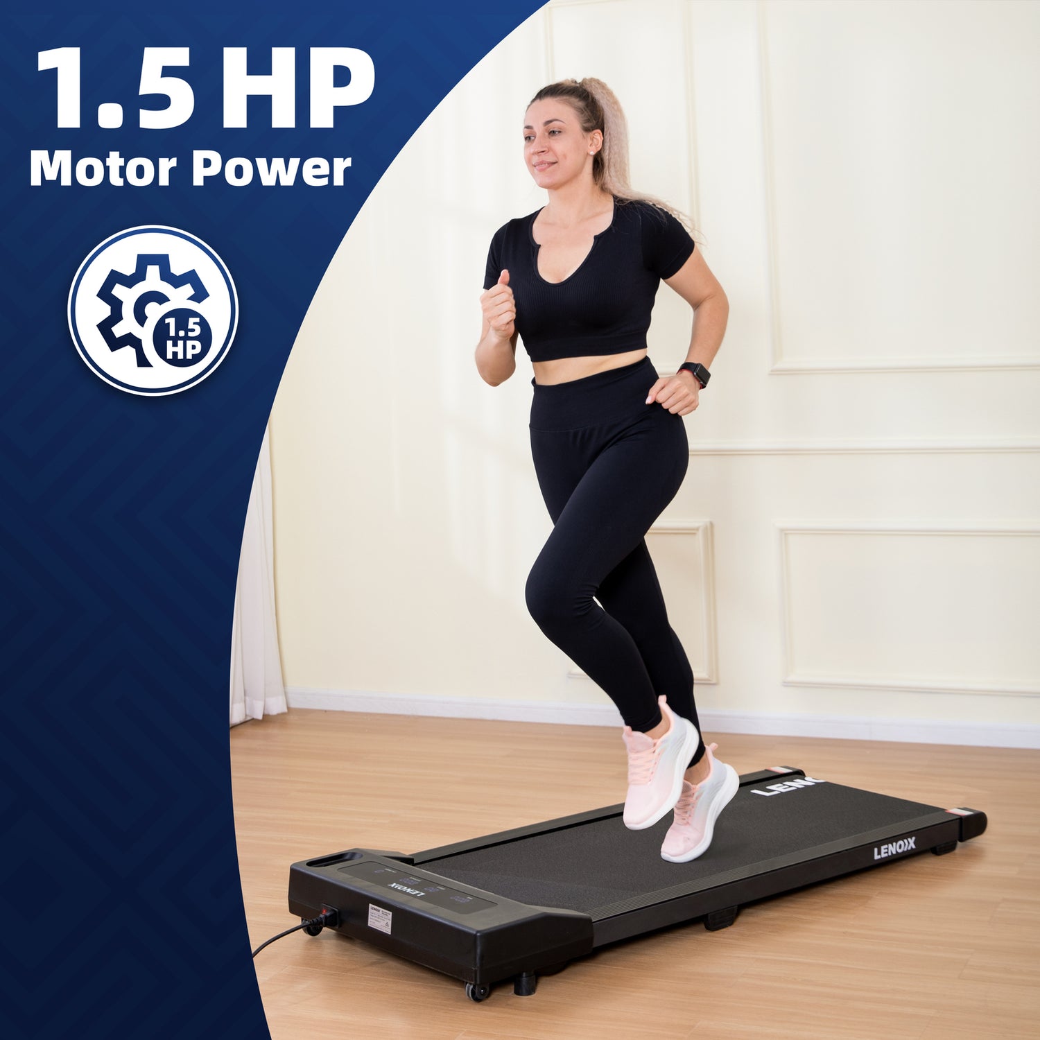 1.5 HP Electric Walking Pad Treadmill with Remote Control and Display Screen-Walking Pad-PEROZ Accessories