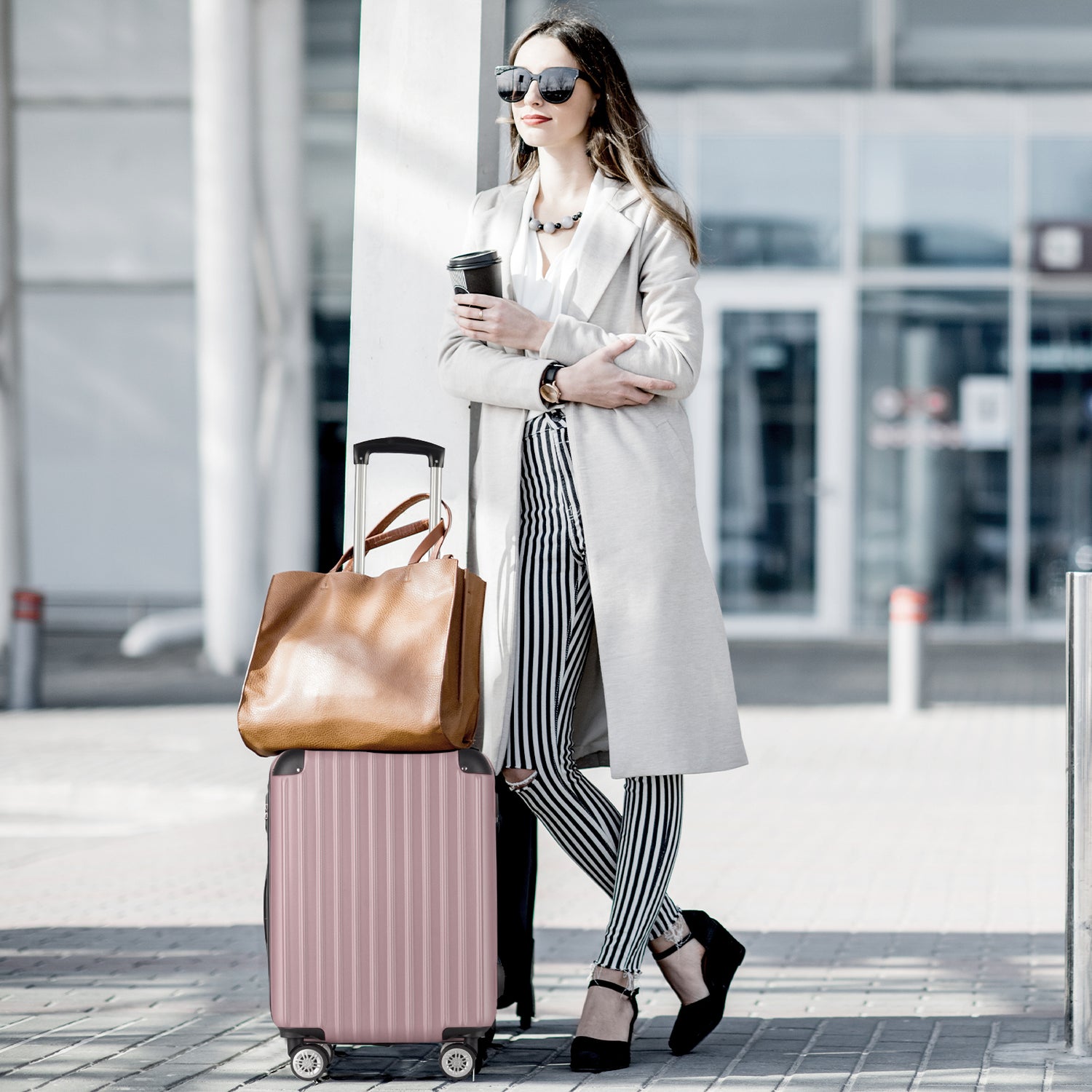 Milano Premium 3pc ABS Luggage Suitcase Luxury Hard Case Shockproof Travel Set-Luggage-PEROZ Accessories