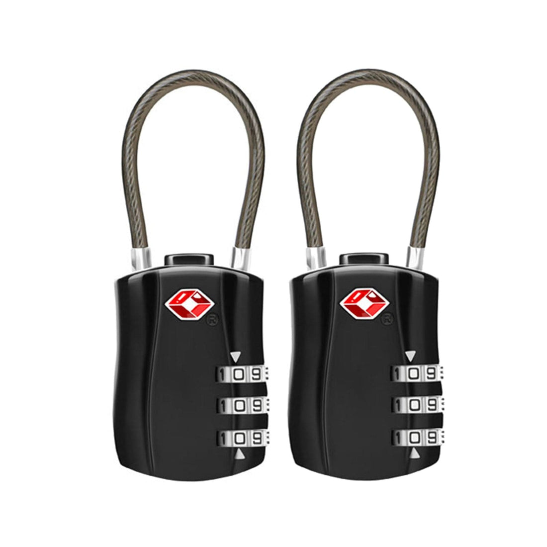 2 x TSA Approved 3 Digit Combination Locks Cable Luggage Suitcase Security Locks-Travel Accessories-PEROZ Accessories
