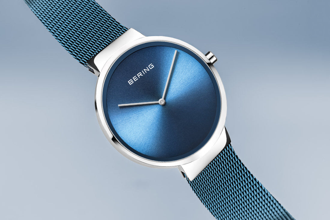 Bering Classic Polished Silver Ice Blue Watch-PEROZ Accessories