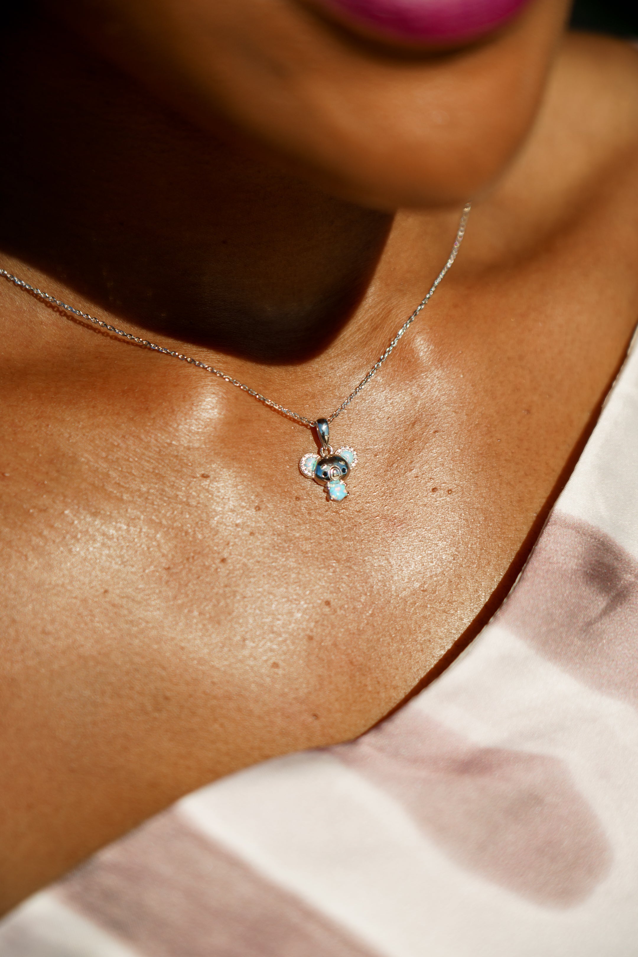 OPAL GLOW BLUE CREATED OPAL KOALA PENDANT SILVER-PEROZ Accessories