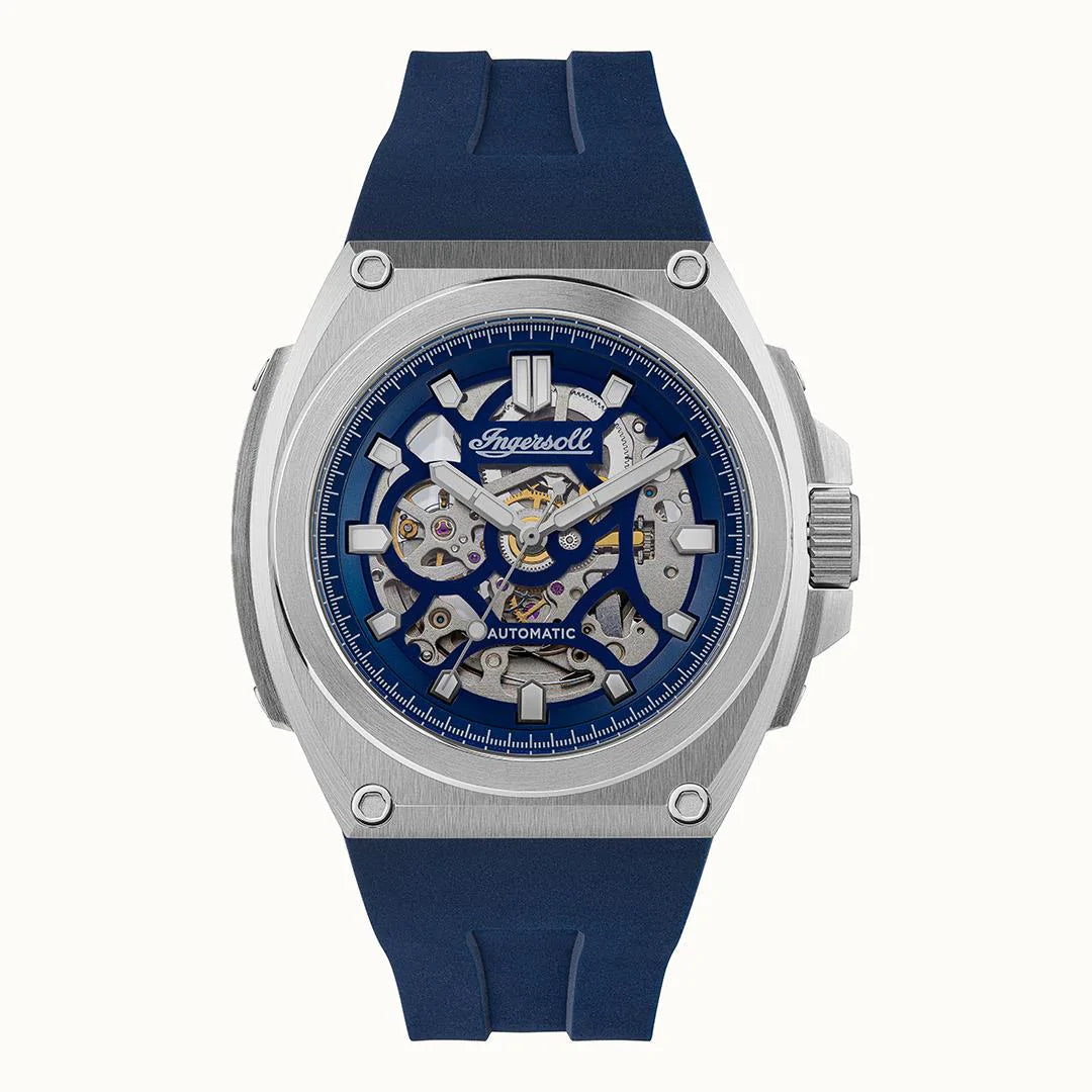Ingersoll The Motion Automatic Silver Blue Watch-PEROZ Accessories