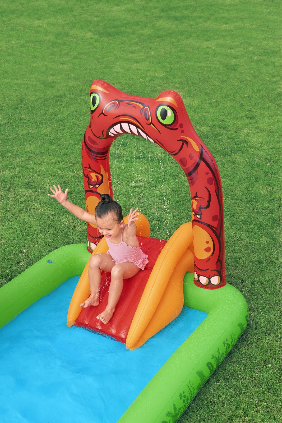 190L Jurassic Splash Water Play Centre, Bright Dinosaur Theme with Slide-Home &amp; Garden > Pool &amp; Accessories > Pool Toys &amp; Inflatables-PEROZ Accessories