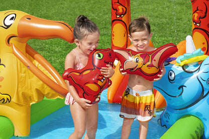 190L Jurassic Splash Water Play Centre, Bright Dinosaur Theme with Slide-Home &amp; Garden > Pool &amp; Accessories > Pool Toys &amp; Inflatables-PEROZ Accessories
