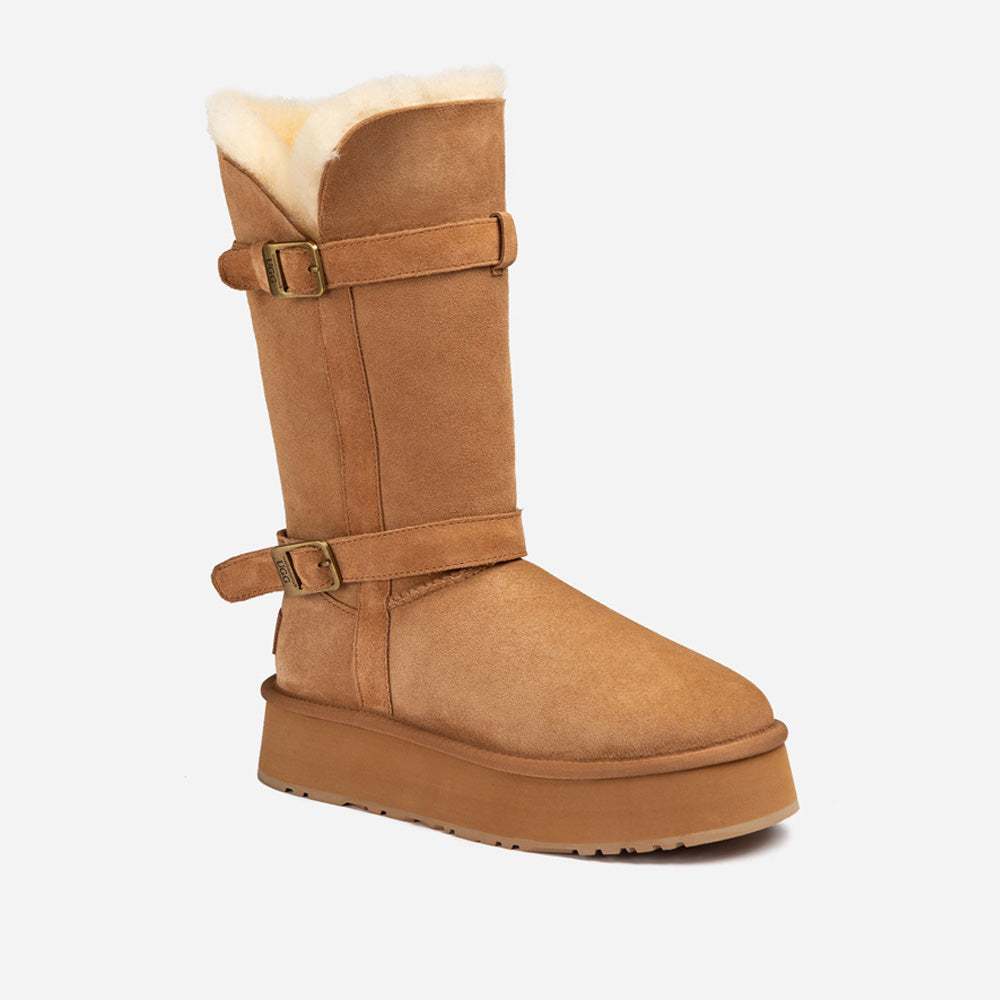 Ugg Classic Platform Buckle Long Boots (4.5cm) (Water Resistant)-PEROZ Accessories