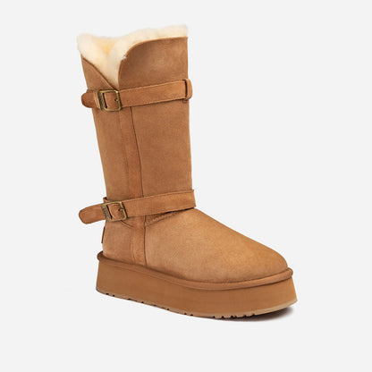 Ugg Classic Platform Buckle Long Boots (4.5cm) (Water Resistant)-PEROZ Accessories
