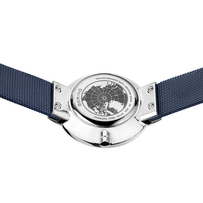 Bering Ladies Brushed Silver Solar Blue Watch-PEROZ Accessories